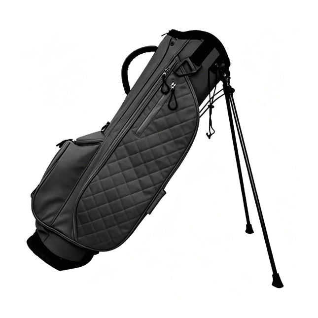eliteshine n02 pu golf bag in black with two kickstands