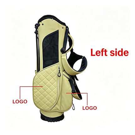 eliteshine n02 pu golf bag showing logo position in its left side