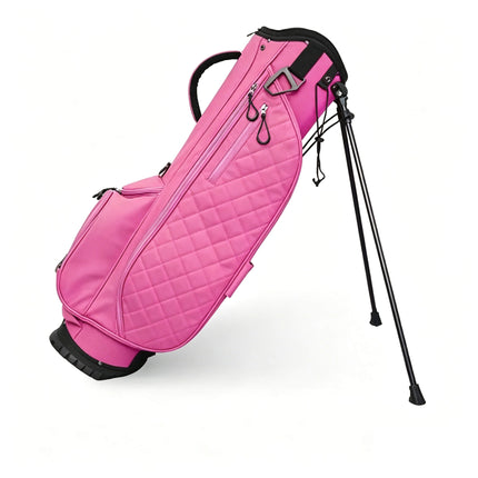 eliteshine n02 pu golf bag in pink with two kickstands