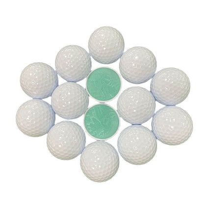 Close-up of Eliteshine 2-piece Surlyn golf ball dimple pattern, max distance