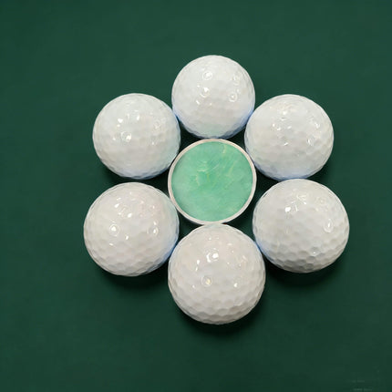 Close-up of Eliteshine 2-piece Surlyn tournament golf ball dimple pattern