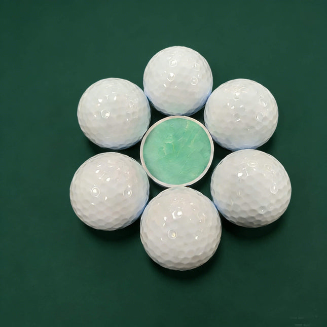 Close-up of Eliteshine 2-piece Surlyn tournament golf ball dimple pattern