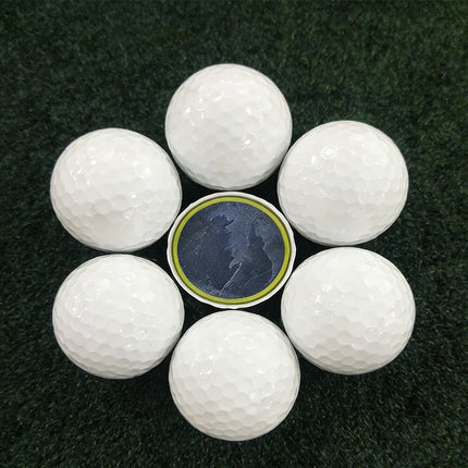 Close-up of Eliteshine 4-piece PU tournament golf ball soft urethane cover and dimple pattern