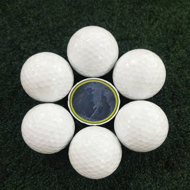Close-up of Eliteshine 4-piece PU tournament golf ball soft urethane cover and dimple pattern