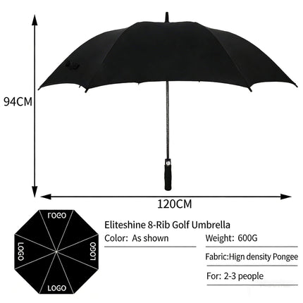 eliteshine golf umbrella diameter 120cm height 94cm in black