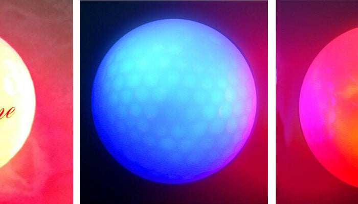 eliteshine led golf ball lights up for 8 minutes upon a hit by club, it gives light of yellow, blue, red and more. 