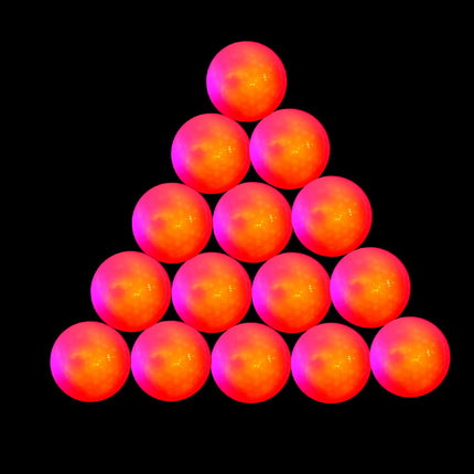 Eliteshine LED light-up golf balls in bright red, impact-activated glow