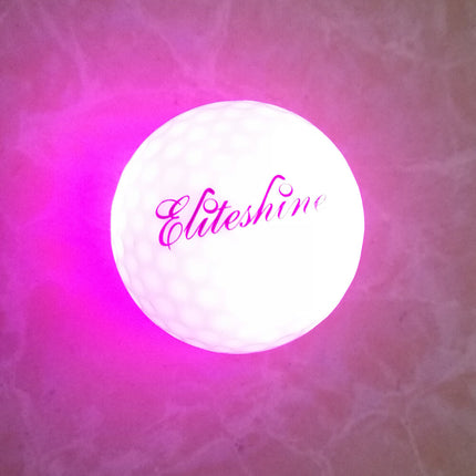 Eliteshine LED light-up golf balls in pink, impact-activated glow