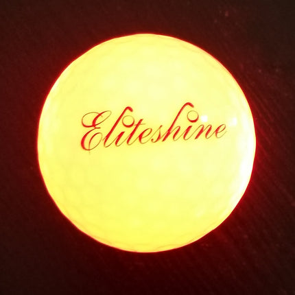 Eliteshine LED light-up golf balls in yellow, impact-activated glow